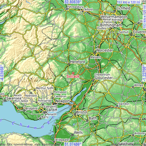 Topographic map of Sellack