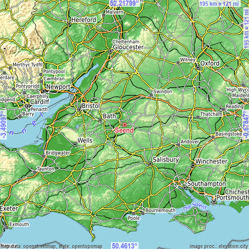 Topographic map of Seend