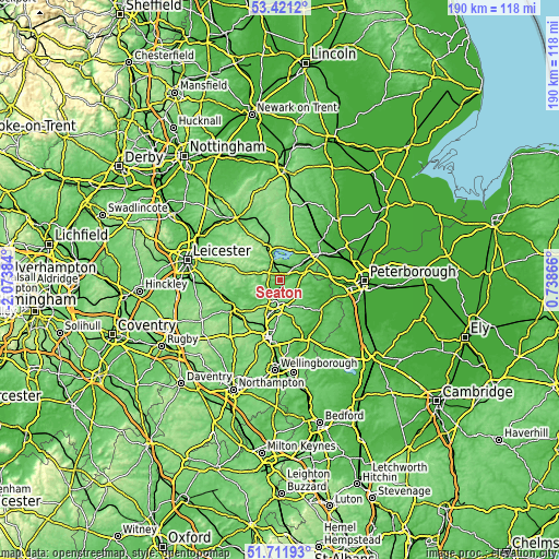 Topographic map of Seaton