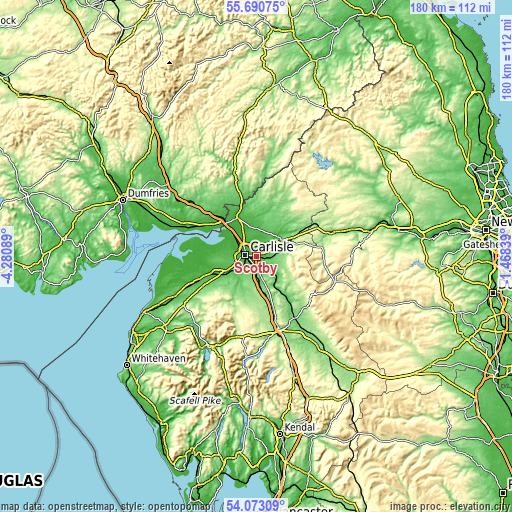 Topographic map of Scotby