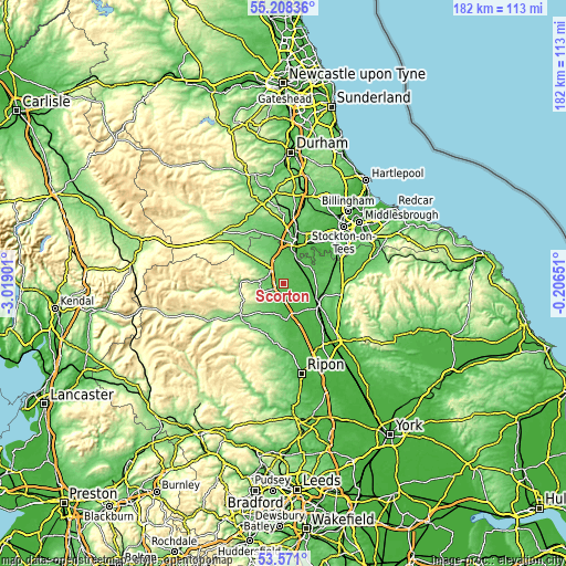 Topographic map of Scorton