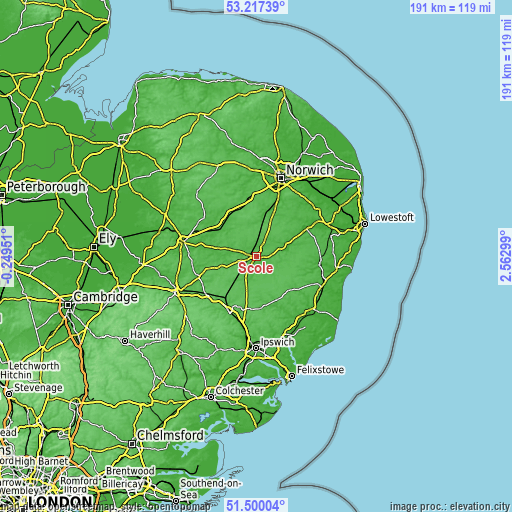 Topographic map of Scole