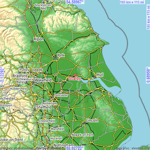 Topographic map of Scalby