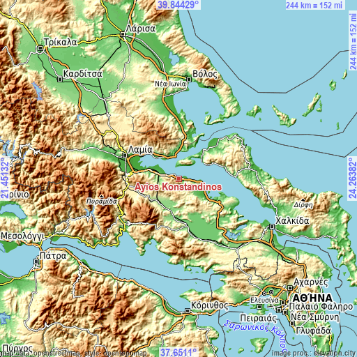 Topographic map of Áyios Konstandínos