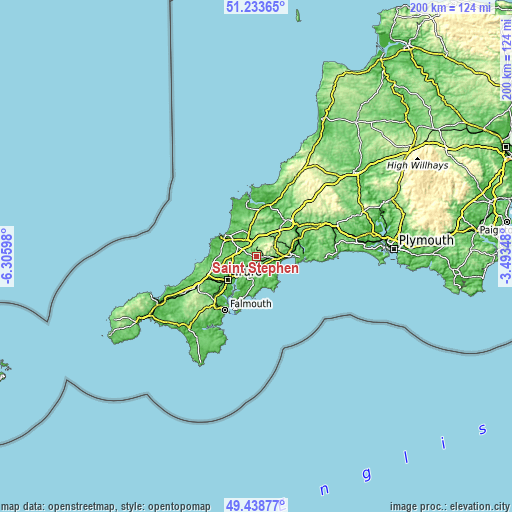 Topographic map of Saint Stephen