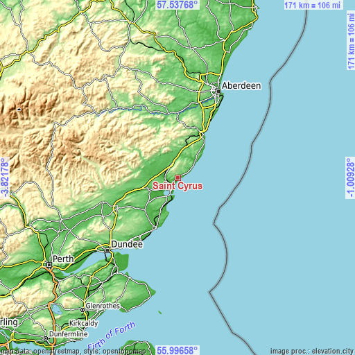 Topographic map of Saint Cyrus