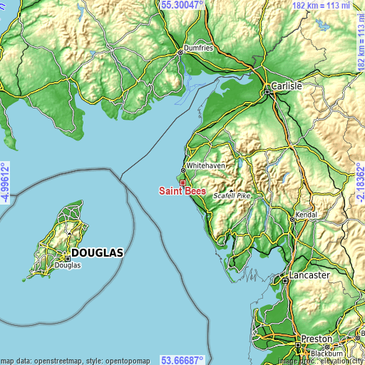 Topographic map of Saint Bees