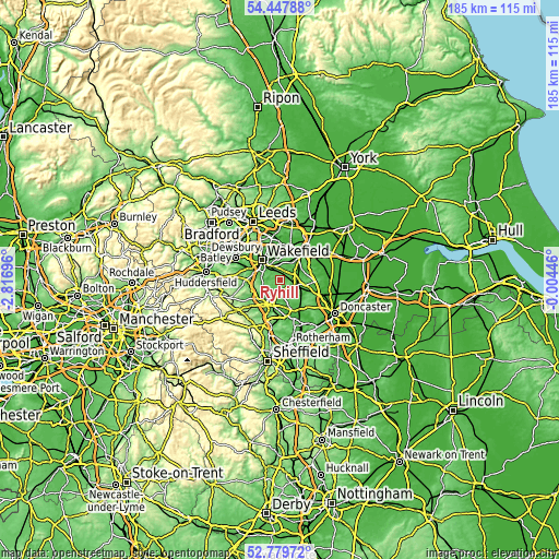 Topographic map of Ryhill