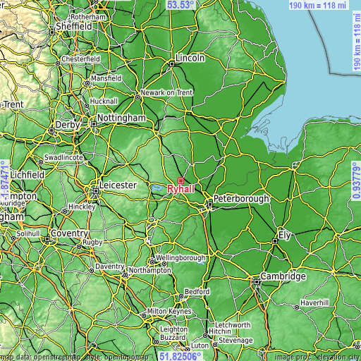 Topographic map of Ryhall