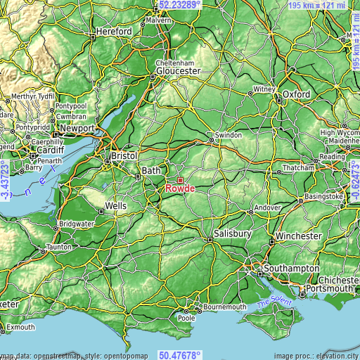 Topographic map of Rowde