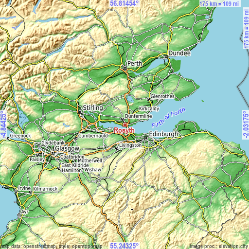 Topographic map of Rosyth