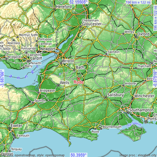 Topographic map of Rode