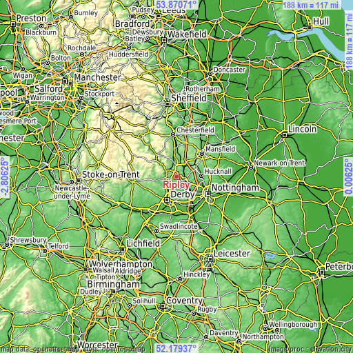 Topographic map of Ripley