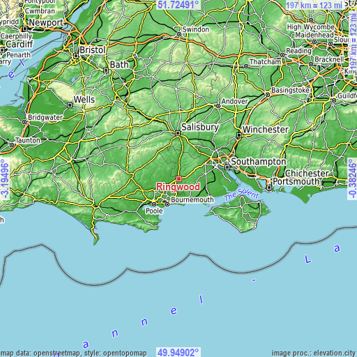 Topographic map of Ringwood