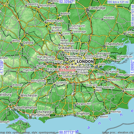 Topographic map of Richmond