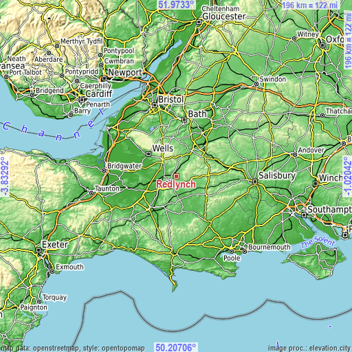 Topographic map of Redlynch