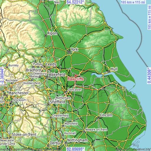 Topographic map of Rawcliffe