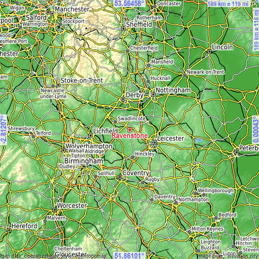 Topographic map of Ravenstone