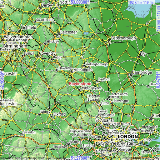 Topographic map of Ravenstone