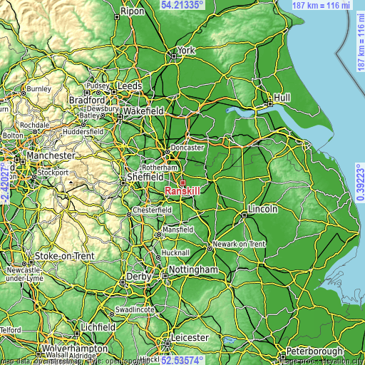 Topographic map of Ranskill