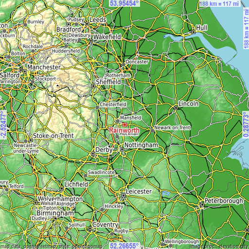 Topographic map of Rainworth