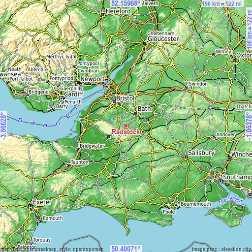 Topographic map of Radstock