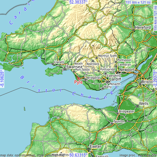 Topographic map of Pyle