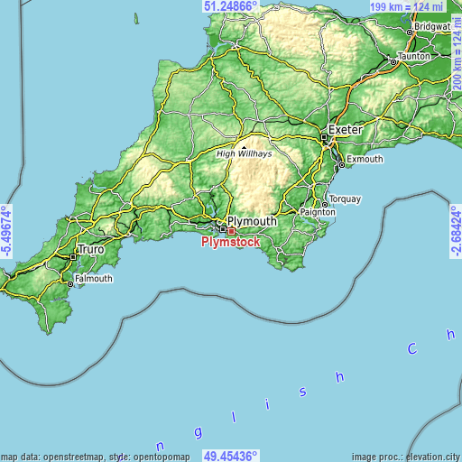 Topographic map of Plymstock