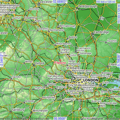 Topographic map of Pitstone