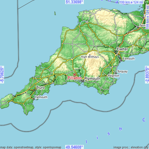 Topographic map of Pillaton