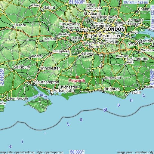 Topographic map of Petworth