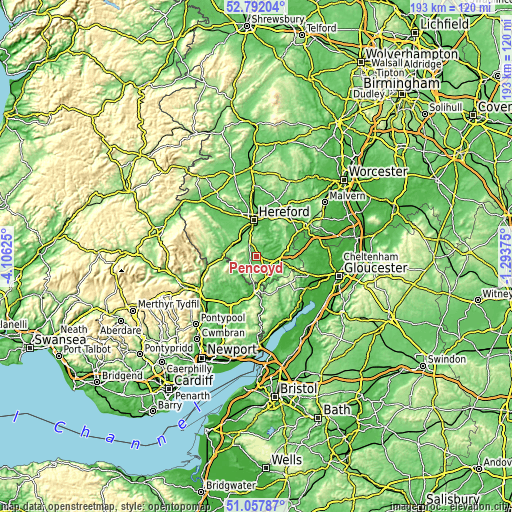 Topographic map of Pencoyd