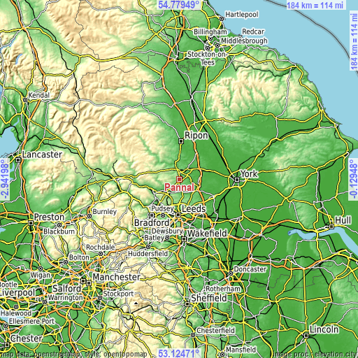 Topographic map of Pannal