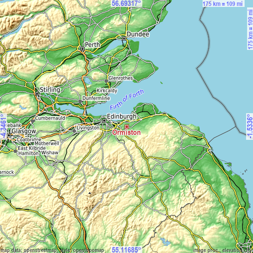 Topographic map of Ormiston