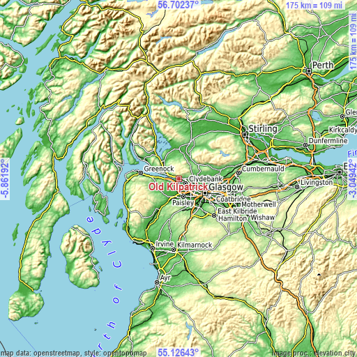 Topographic map of Old Kilpatrick