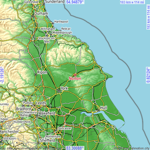 Topographic map of Norton