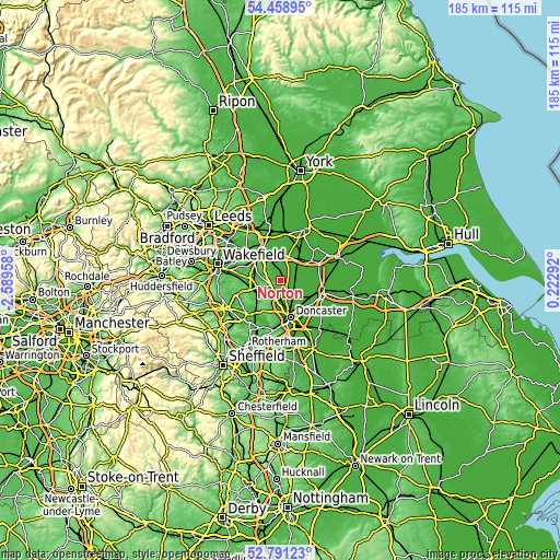 Topographic map of Norton