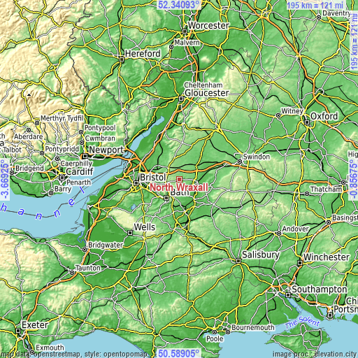 Topographic map of North Wraxall