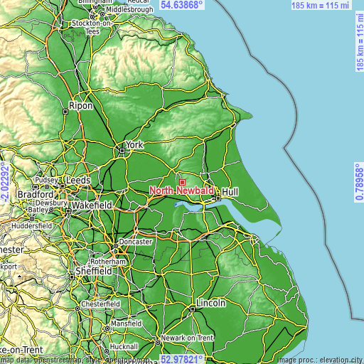 Topographic map of North Newbald