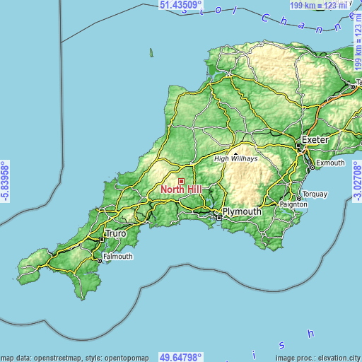 Topographic map of North Hill