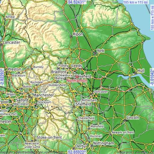 Topographic map of Normanton