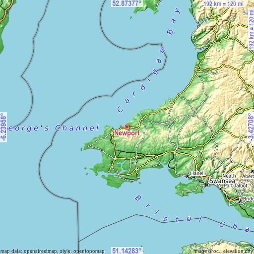 Topographic map of Newport