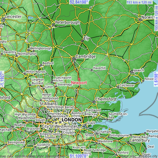 Topographic map of Newport