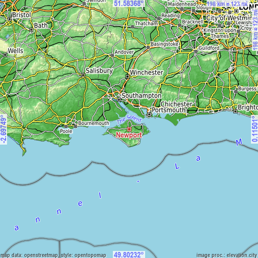 Topographic map of Newport