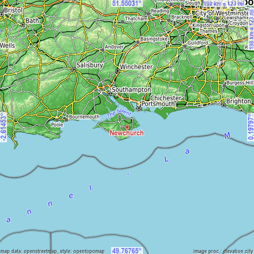 Topographic map of Newchurch