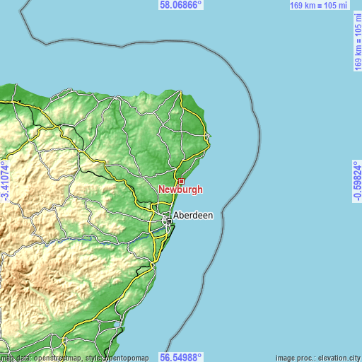 Topographic map of Newburgh