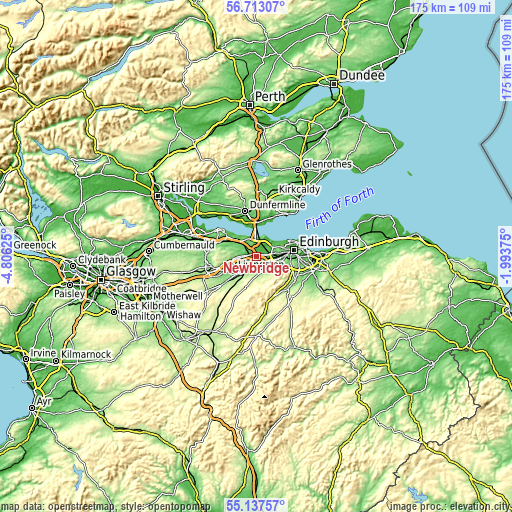 Topographic map of Newbridge