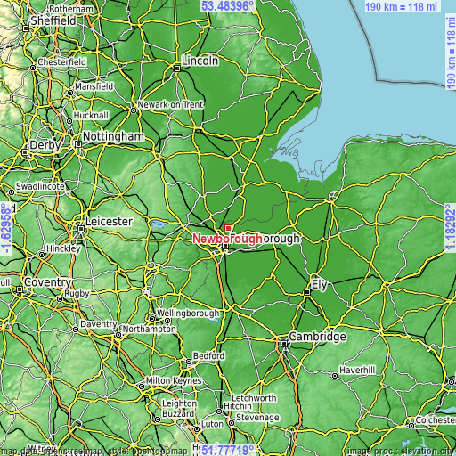 Topographic map of Newborough