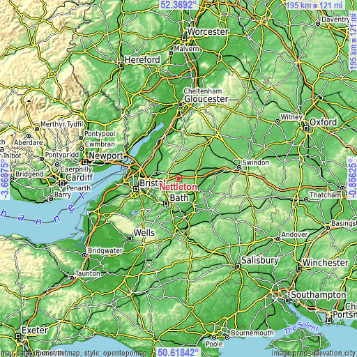 Topographic map of Nettleton