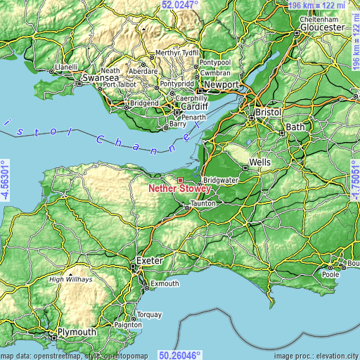 Topographic map of Nether Stowey